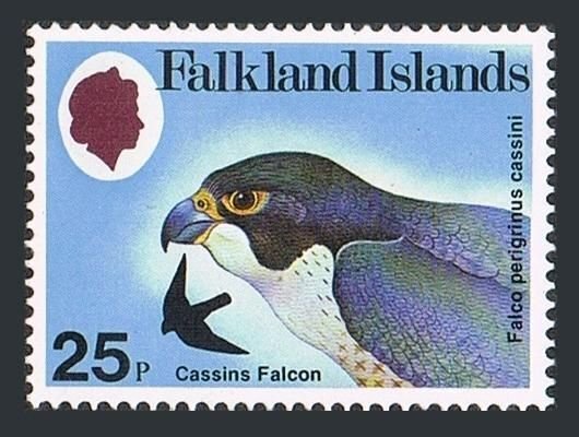Falkland Islands 309, MNH. Michel 311. Birds Head 1980. Cassin's Falcon.