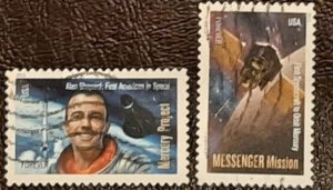 US Scott # 4527-4528; Two used (44c) Space Firsts from 2011; VF/XF; off paper