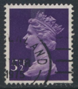 GB  Machin 5½p X869 1 Center phosphor band Used SC#  MH56  see scan and details