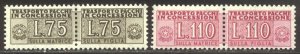 ITALY #QY8, 10 Mint NH - 1956 75 l - 110 l Parcel Post Issue, Wmk Stars