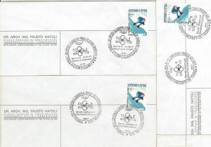 62968 - ITALY - POSTAL HISTORY: Set of 23 cards from SKYING CHAMPIONSHIP 1970