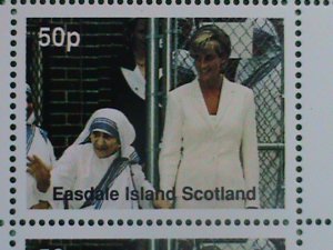 SCOTLAND STAMP-1997-DIANA- PRINCESS OF WALES -MOTHER THRESA-MINT-NH  S/S  SHEET