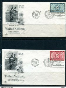USA 1956 UN 8 FDC Covers  Sc 41-8 stamps in block of 4  12666
