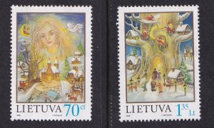 Lithuania  #615-616  MNH  1998 Christmas  New Year