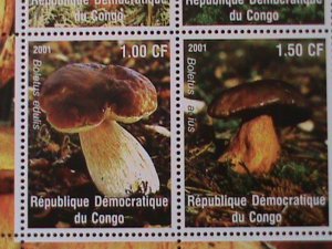 ​CONGO-2001-COLORFUL-LOVELY MUSHROOMS-MNH SHEET-VF-LAST ONE HARD TO FIND
