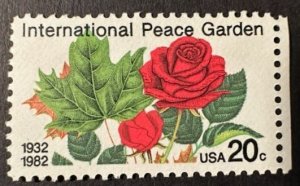 US # 2014 International Peace Garden, 1982  Mint NH