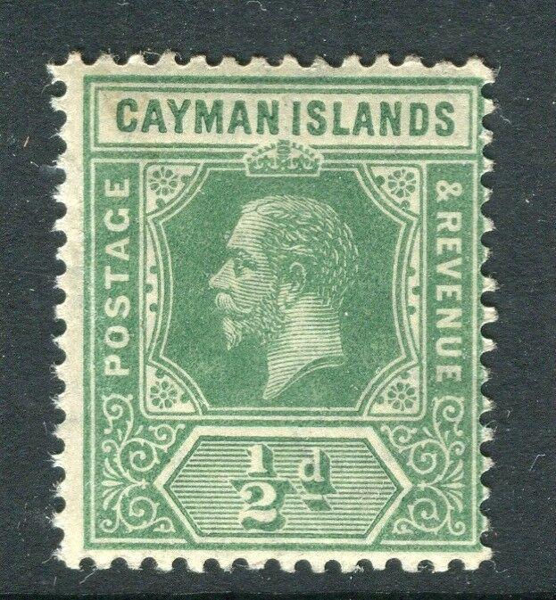 CAYMAN ISLANDS; 1912 early GV Crown CA issue fine Mint hinged 1/2d. value