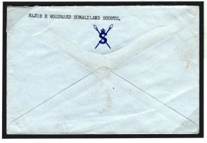 SOMALILAND SCOUTS Cover *CROWN/SPEARS* Military Crest KGVI Air Mail 1953 MC214