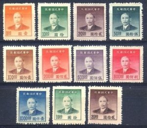 China 1949 Shanghai Print SYS Gold Yuan Stamp (Engraved, 9v+2v Cpt) MNH