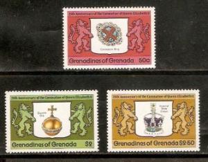 Grenada-Grenadines #270-72 F-VF Mint NH ** Coronation Anniv.