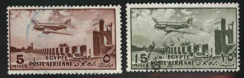 EGYPT Scott C65-66 Used 1953 airmail set