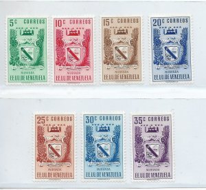 VENEZUELA 1952 STATE OF MIRANDA COMPLETE SET SCOTT 506-12 MINT HINGED