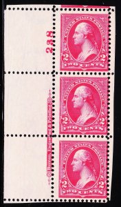 MOstamps - US #267 Mint OG NH Plate # Strip of 3 - Lot # MO-23A SCV $57.50