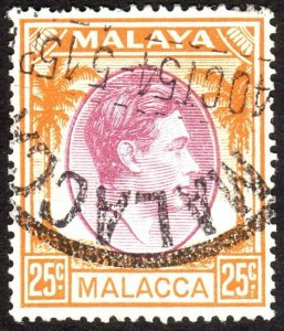 1949, Malacca 25c, Used, Sc 12