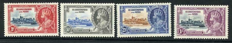 St Christopher and Nevis SG61/64 1935 Silver Jubilee Set M/M