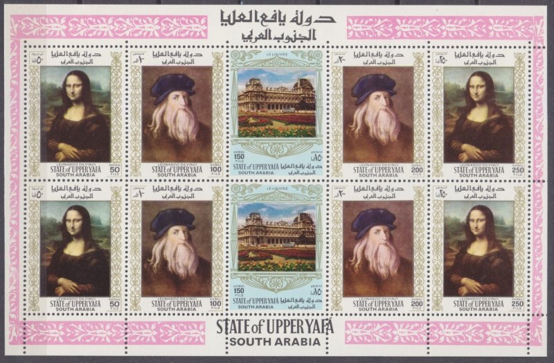 1967 State of Upper Yafa 23-27KL Artist / Leonardo da Vinci 10,00 €