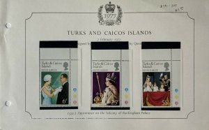 3 STAMPS,H.M.THE QUEEN  SILVER JUBILEE ,TURKS AND CAICOS ISLAND	1977	