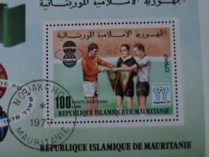 ​MAURITANIA-1978-- WORLD CUP SOCCER-ARGENTINA'78-CTO S/S VF-FANCY CANCEL