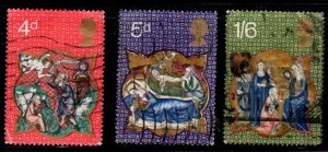 Great Britain - #645 - 647 Christmas 1970 set/3  - Used