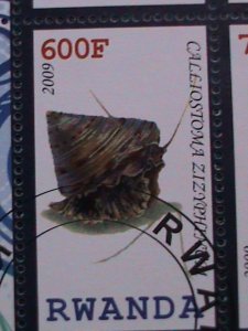 ​RWANDA-2009- WORLD FAMOUS MARINE SEA FAUNA CTO SHEET-VF-WE SHIP TO WORLD WIDE