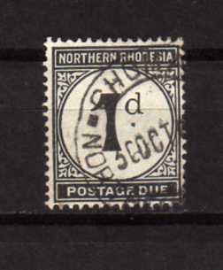 Rhodesia, Northern Rhodesia # J1 Used 1929 Postage Due Stamp