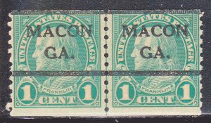 Precancel - Macon, GA PSS 597-41 Coil Line Pair - No Gum
