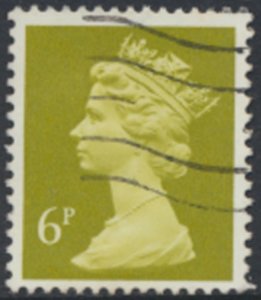 GB  Machin 6p  SG X936  Sc# MH59 Used phosphor paper  see details  / scans