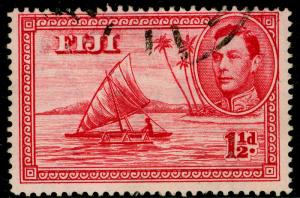 FIJI SG252b, 1½d carmine, FINE USED, CDS. Cat £19.