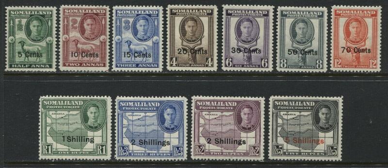 Somaliland Protectorate KGVI 1951 overprinted complete set to 5/ mint o.g.