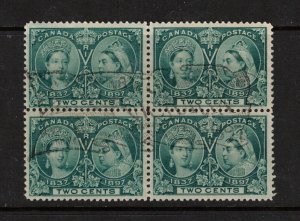 Canada #52 Very Fine Used Block With Victoria Flag Cancel