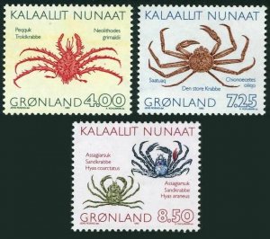 Greenland 256-258,MNH.Michel 231-233. Marine life 1993:Crabs.