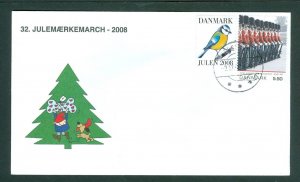 Denmark Cover. 2008. Santa.Dog. Helsing.“Christmas Seal Walk # 32 Sc# 1400. #03