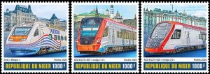 NIGER - 2020 - Russian Trains - Perf 3v Set - Mint Never Hinged