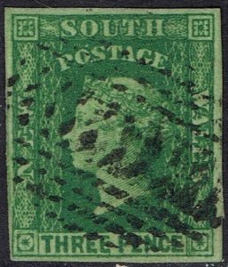 NEW SOUTH WALES 1856 QV DIADEM 3D IMPERF USED