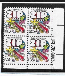 US#1511 Zip Code 10c ZIP Block of 4  (MNH) CV$1.00