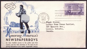 F2159   UNITED STATES   FDC # 1015      Honouring Newspaper Boys