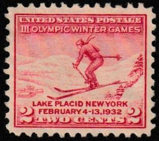 SC# 716 - (2c) - Olympics Lake Placid - Ski Jumper, USED Single