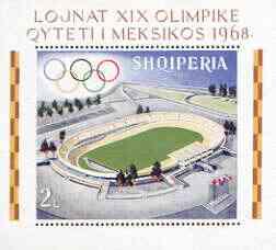 Albania 1968 Mexico Olympic Games perf x imperf m/sheet (...