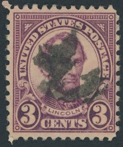 US 635 3 cent General Issue; Lincoln; Used; NG -- See details and scans