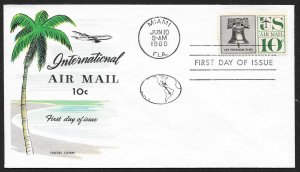 UNITED STATES FDC 10¢ Airmail 1960 Fluegel