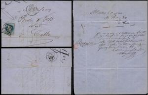 France 1868 Postal History Rare Old Cover + Content Montpelier to Cette  D.957