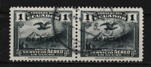 Ecuador 1937 Air Mail stamps Overprinted Official 1s (1/5) Pair USED