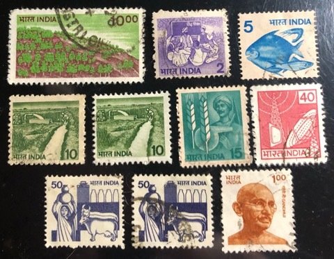 India Scott#900b, 903-914, 905a, 914a, 916 F/VF Used Cat. $2.40