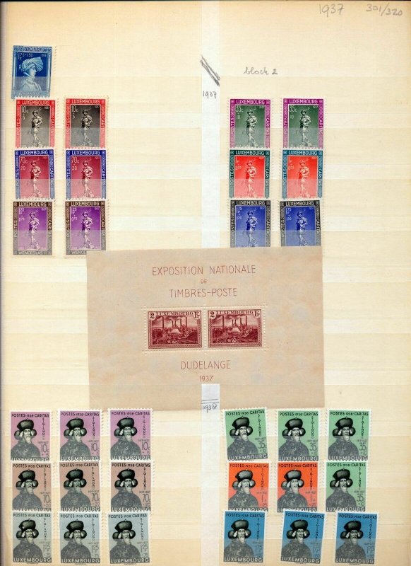 Luxembourg 1934/39 M&U Collection Incl.Sheet.High Cat. (Apx 150 Items) RK 1060 