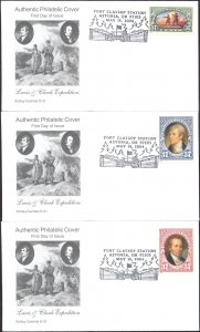 #3854-56 Lewis and Clark Ashley FDC Set