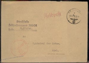 3rd Reich Germany WWII 1944 KRETA Crete Greece Feldpost Cover G98002