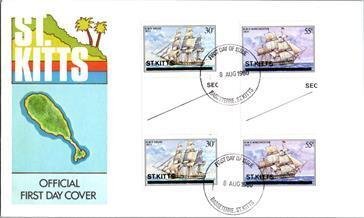 Saint Kitts, Worldwide First Day Cover, Ships