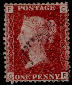 GB QV SG43, 1d rose-red PLATE 134, FINE USED. CF