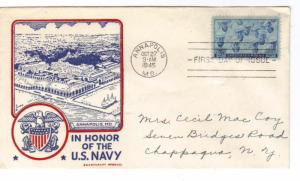 US 935 (Me-3) 3c Navy FDC Smartcraft Special Cachet ECV $75.00