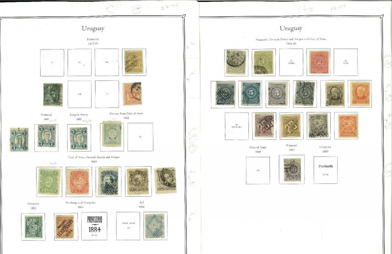 Uruguat 1859-1970 M & U on Palo Hingeless Pages (No Binder)